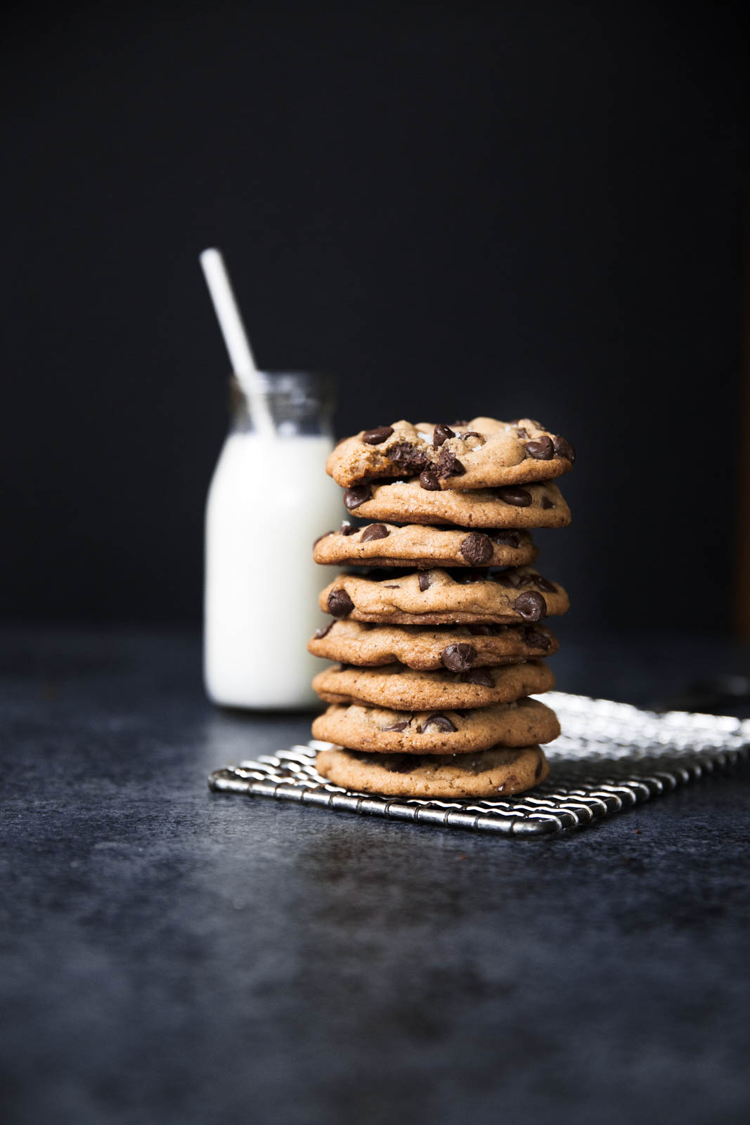 Best Brown Butter Chocolate Chip Cookies in a stack