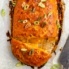 buffalo chicken meatloaf stuffed with cheese and sliced