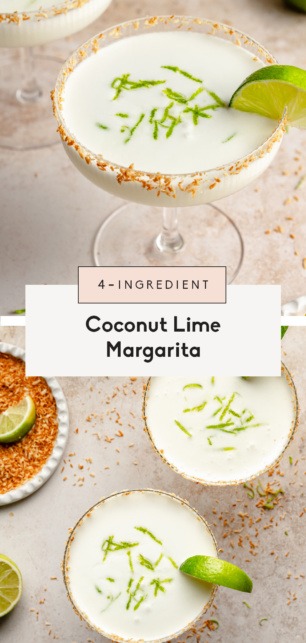 collage of a coconut margarita