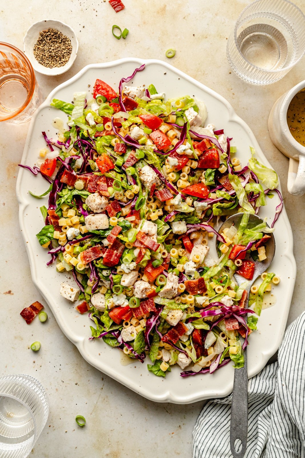 copycat portillo's chopped salad on a platter