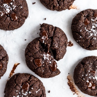 chocolate almond butter cookies on a surface