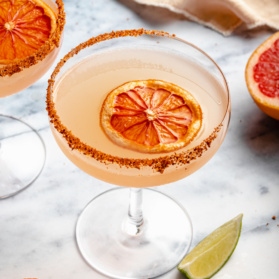 fresh grapefruit margarita in a glass