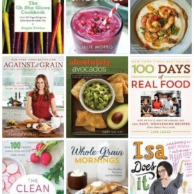 Collage of healthy cookbook covers