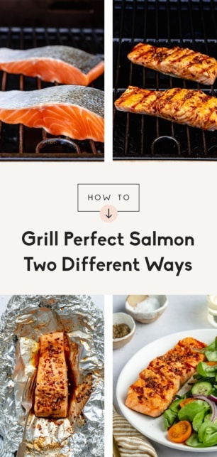 collage of how to grill salmon