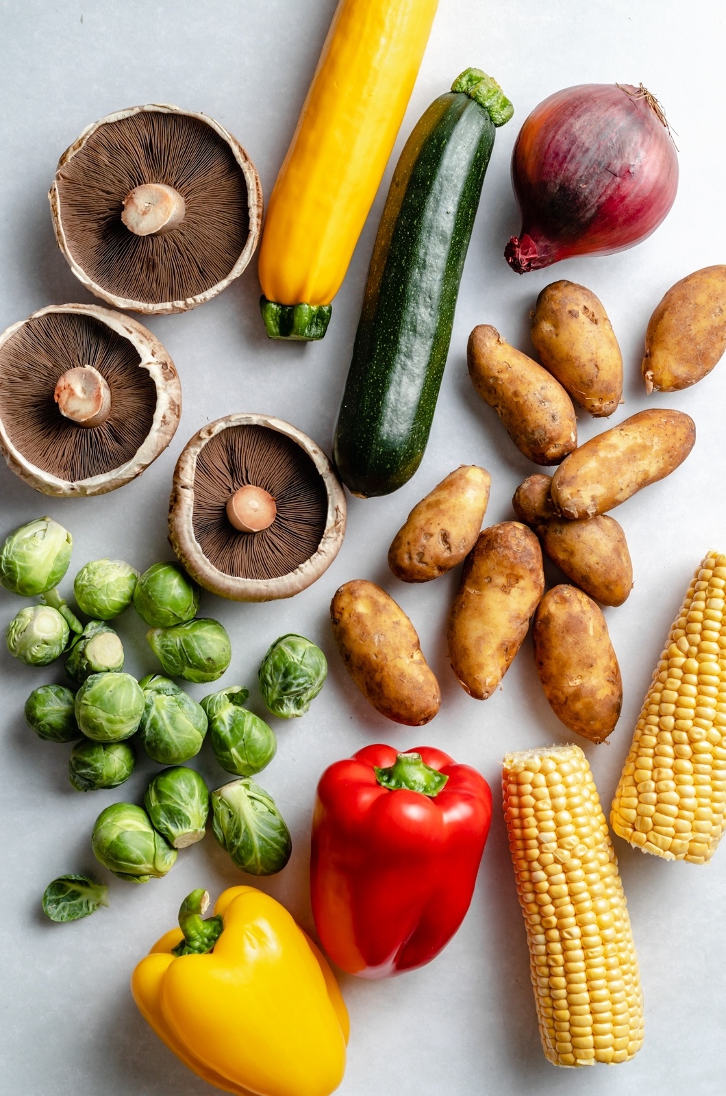 a collection of vegetables on a table