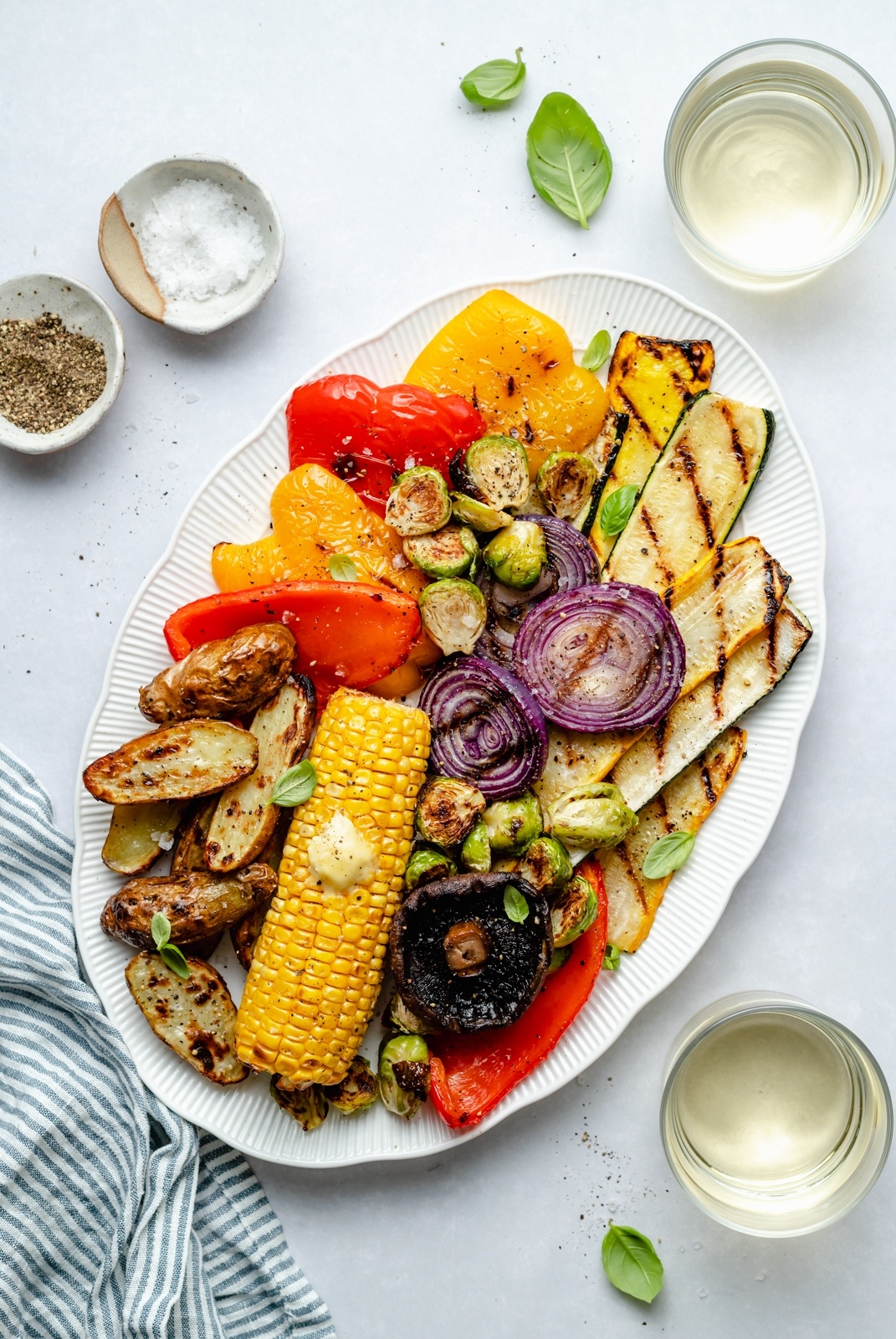 grilled vegetables on a platter