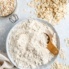 homemade oat flour in a bowl