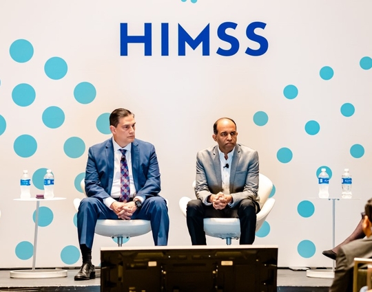 Panel of speakers at a HIMSS25 CXO Roundtable 