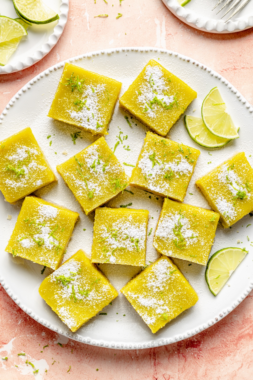 lime bars on a plate