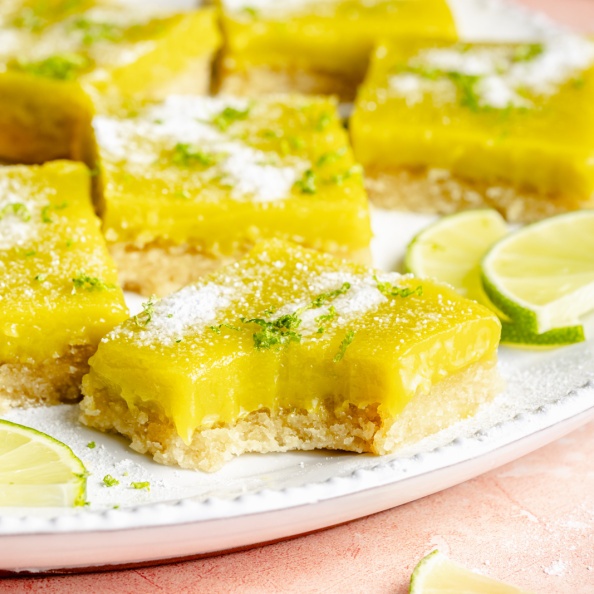 lime bars on a plate