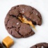 chocolate snickerdoodles stuffed with caramel