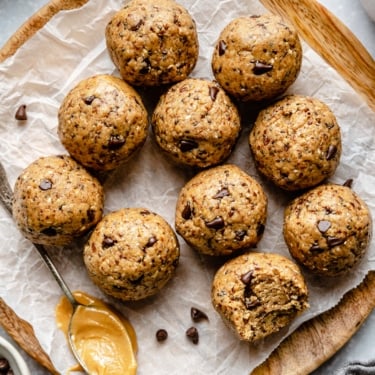 peanut butter energy bites on a plate