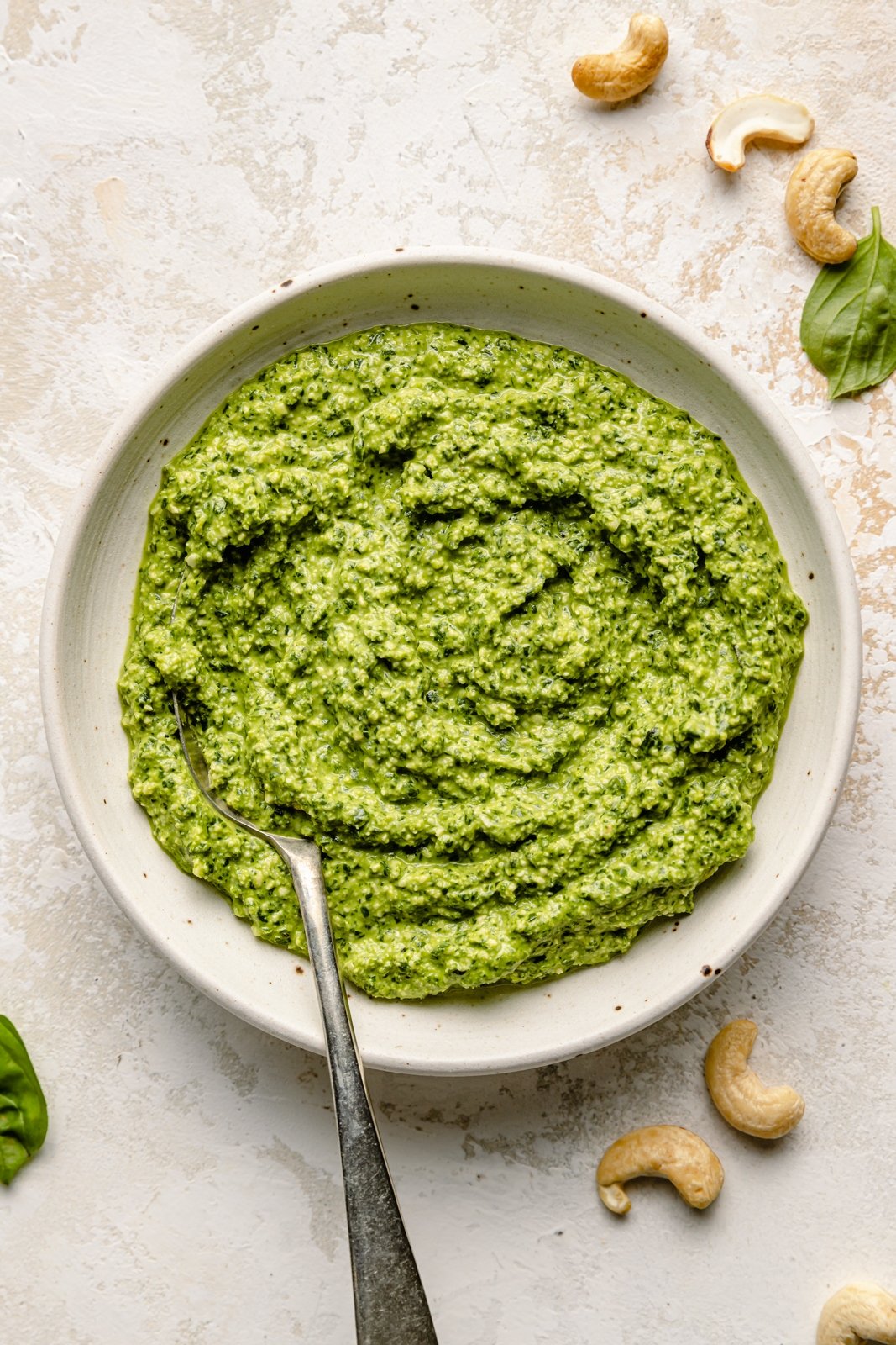 homemade pesto in a bowl