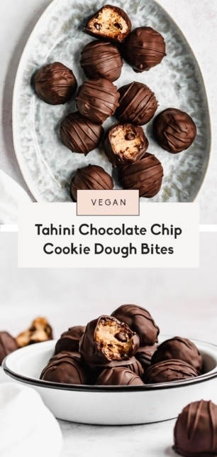 collage of healthy cookie dough bites