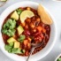 the best vegetarian chili recipe in a bowl with toppings