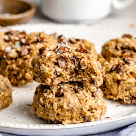 gluten free breakfast cookies in a stack on a plate