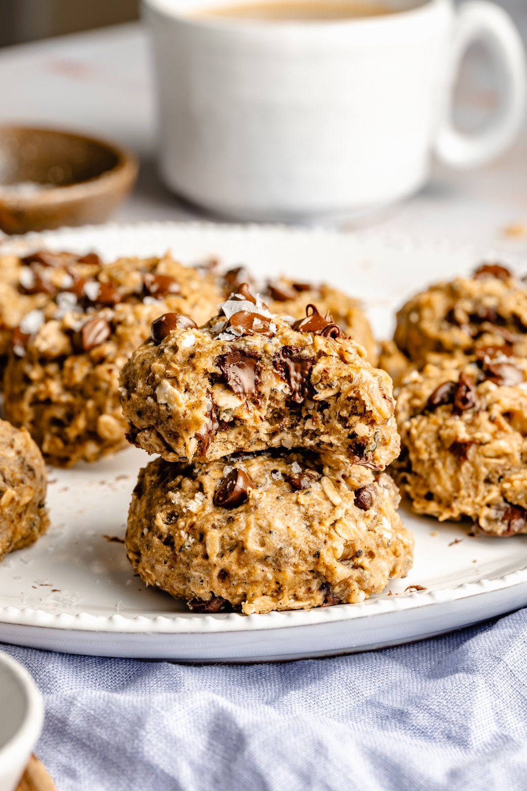 gluten free breakfast cookies in a stack on a plate