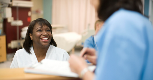 Healthcare professional at a desk