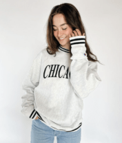 girl in a chicago sweatshirt