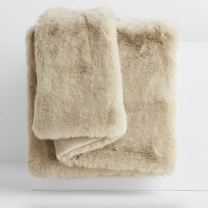 furry beige throw blanket