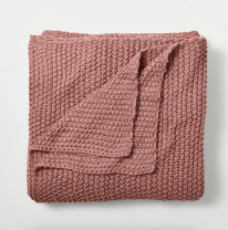 pink knit blanket